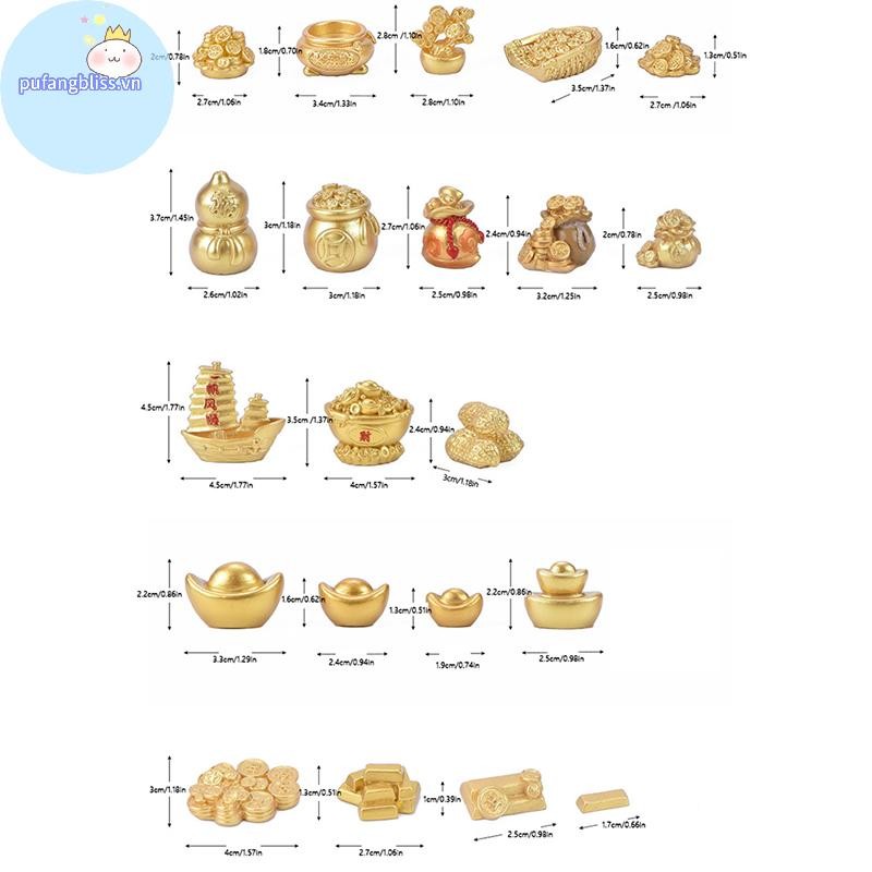 Pufangbliss Phong Thủy Tốt Lành Fa Cai Cây Tiền Vàng Thỏi Túi May Mắn Lễ Hội Mùa Xuân Linh Vật Để Bàn Trang Trí Xe Trang Trí Nhà Thủ Công VN