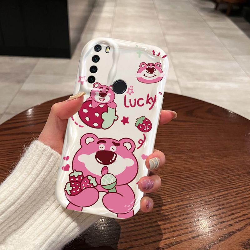 Vỏ Cho Redmi Note 8 Kem Hoạt Hình Silicon Bảo Vệ 3D TPU Mềm Dễ Thương Gấu Dâu Thẩm Mỹ Vỏ Điện Thoại Chống Sốc