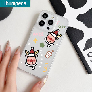 ibumpers Ốp Lưng iPhone Dễ Thương Hoạt hình Giáng sinh Ốp Điện Thoại TPU Trong Suốt Mềm nhám mờ Chống Sốc Chống Bẩn Cho Iphone 16 15 14 12 13 11 Pro Max IP 7 8 Plus X XS XR