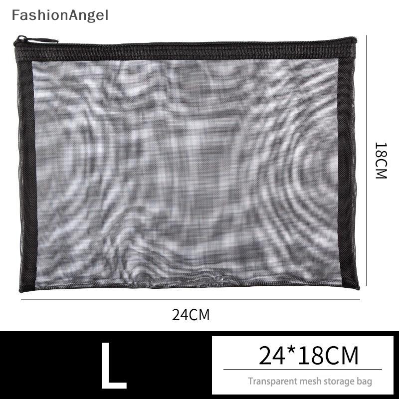 Fashionangel 1 Chiếc Du Lịch Màu Xám Lưới Đen Túi Đựng Mỹ Phẩm Dây Kéo Túi Trang Điểm Nữ Rửa Vệ Sinh Túi Đựng Trang Điểm Túi Bảo Quản Di Động VN