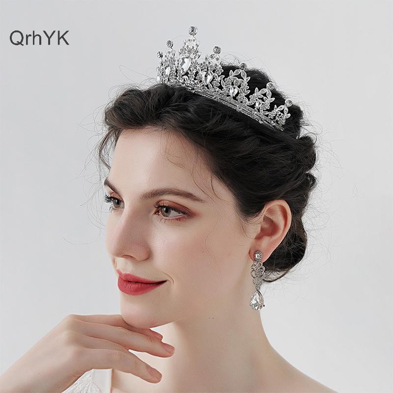 Nhà Máy Thời Trang Thanh Lịch Pha Lê Công Chúa Vương Miện Phụ Kiện Tóc Tiara Cho Nữ Đảng Kim Cương Giả Cưới Cô Dâu Vương Miện Trang Sức Mới QrhYK