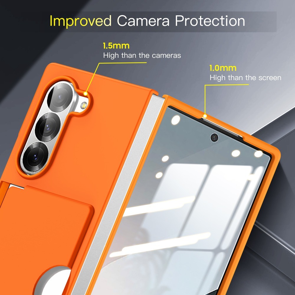 Pc Vỏ Cứng Ví Đựng Thẻ Ốp Lưng Điện Thoại Samsung Galaxy Z Fold 6 Fold6 ZFold6 5G Vỏ Bảo Vệ Chống Sốc