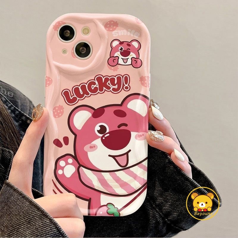 Ốp Điện Thoại Happy Winnie the Pooh Cho Vivo V40 Pro Y300 Pro Y19S 4G X200 Pro Ultra iQOO Z9 Turbo Z9X Neo 9 Pro Y28 4G Vỏ Gấu Dâu May Mắn Lotso Vỏ Hoạt Hình Dễ Thương Vỏ TPU Mềm