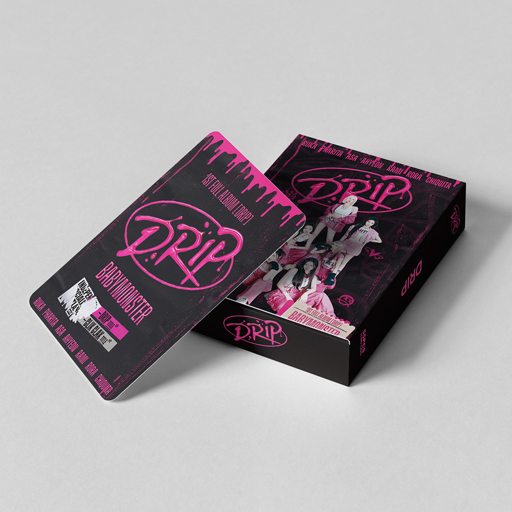 HK1 55 Cái / bộ BABYMONSTER 1ST FULL Album DRIP RAMI Ruka AHYEON thẻ ảnh hai mặt LOMO thẻ KH1
