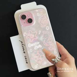 ibumpers Ốp Điện Thoại iPhone Dreamy Romantic Ocean Pattern Ốp Lưng Trong Suốt Nhám Mờ Chống Bẩn Chống Sốc Cho IPhone 16 15 14 12 13 11 Pro Max IP 7 8 Plus X XS XR