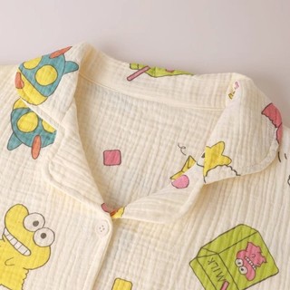 M-3XL Size Lớn Váy Ngủ Cardigan Nữ Cá Sấu Nhỏ Bộ Đồ Ngủ Ngắn Tay Nữ Hoạt Hình Bộ Đồ Ngủ Váy Dễ Thương Mùa Hè Tay Ngắn Cardigan Rời Thoải Mái Homedress Quần Áo Ngủ Size Vừa Lớn Quần Áo Nữ