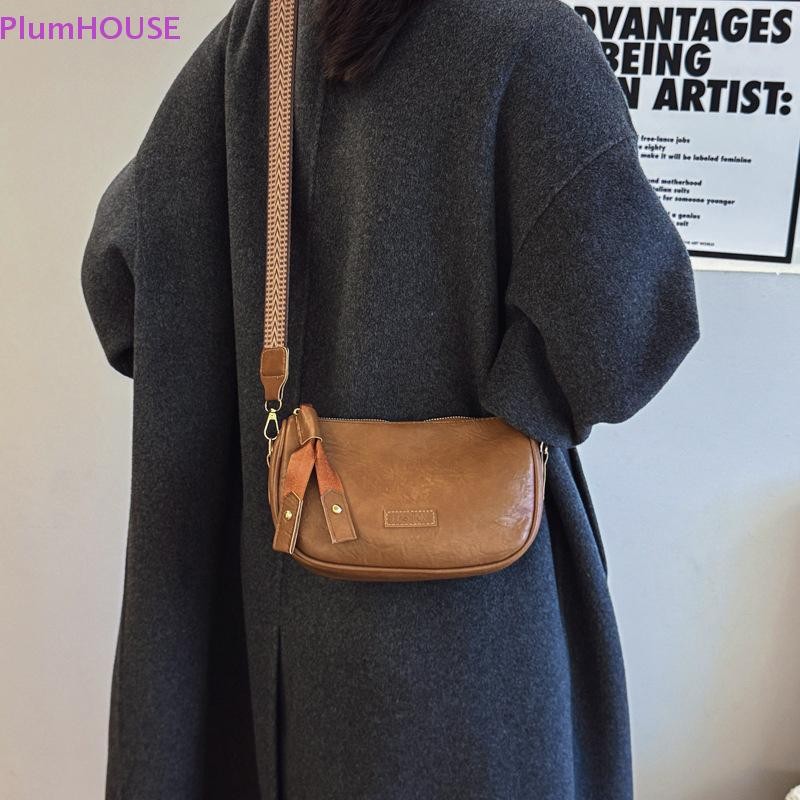 PlumHOUSE Vintage Nhỏ Messenger Túi Nữ Da Đơn Giản Túi Đeo Vai Nữ Thời Trang Ví Nữ Túi Xách Túi Đeo Ngang VN