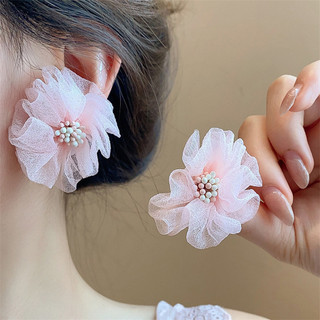 Bông Tai Gạc Hoa Hồng Nữ Ánh Sáng Sang Trọng Mùa Hè Cao Cấp Tính Khí Niche Bông Tai Bông Tai