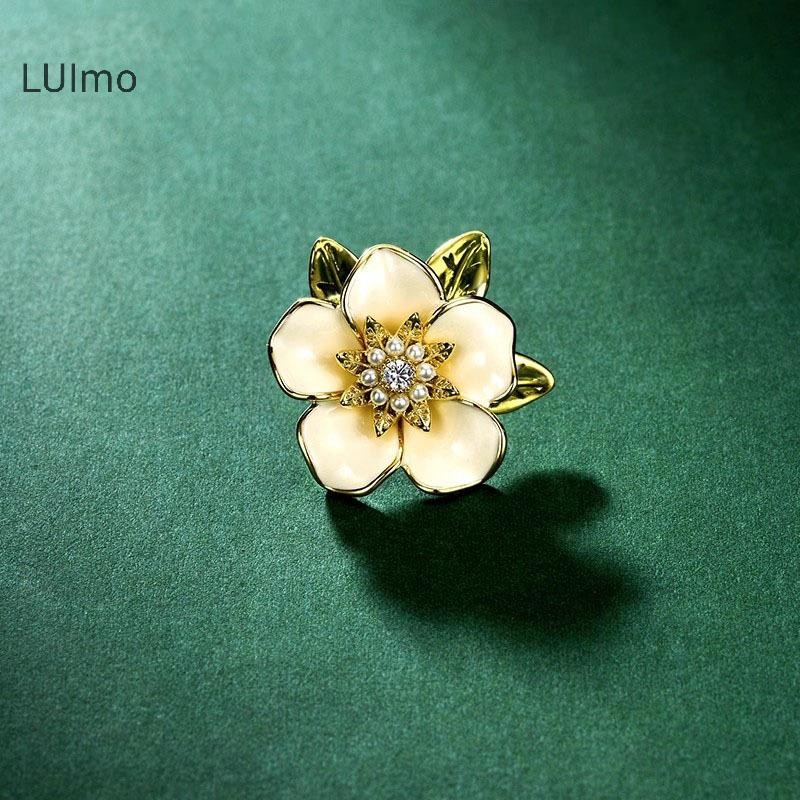 Luimo Thời Trang Gardenia Hoa Dầu Nhỏ Giọt Men Trâm Cài Cho Nữ Quần Áo Phụ Kiện Trang Sức Quà Tặng SBS