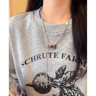 Vòng cổ mặt dây chuyền máy ảnh ASDFGER, Vòng cổ áo len Kaki cổ điển màu nâu cổ điển, Hip-Hop hợp thời trang Phụ kiện thời trang phong cách sang trọng độc đáo dành cho các cô gái mát mẻ