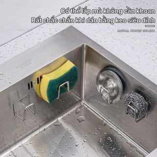 Móc Treo Dán Bồn Rửa Inox 304 Nhà Bếp IKEA Mama Dán Tường Chữ A Gọn Nhẹ Chống Gỉ