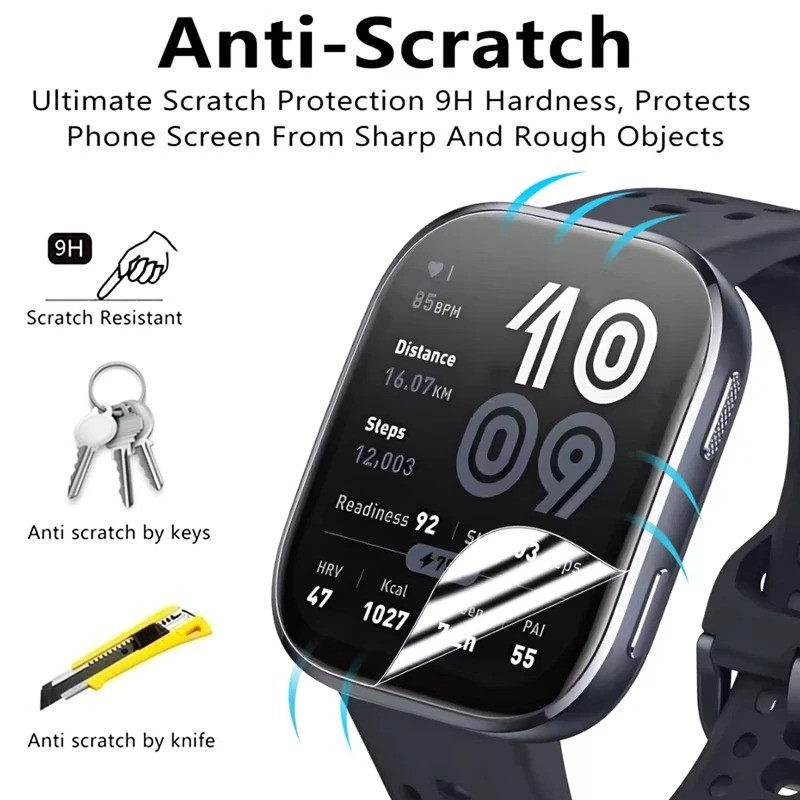 Amazfit Bip6 Bip5 BipLite BipU 1-3 Cái 5000D HD Phim Hydrogel Mềm Trong Suốt Cho Amazfit Bip 3 U Pro S Lite 6 5 Chống Vân Tay Đồng Hồ Thông Minh Bảo Vệ Màn Hình