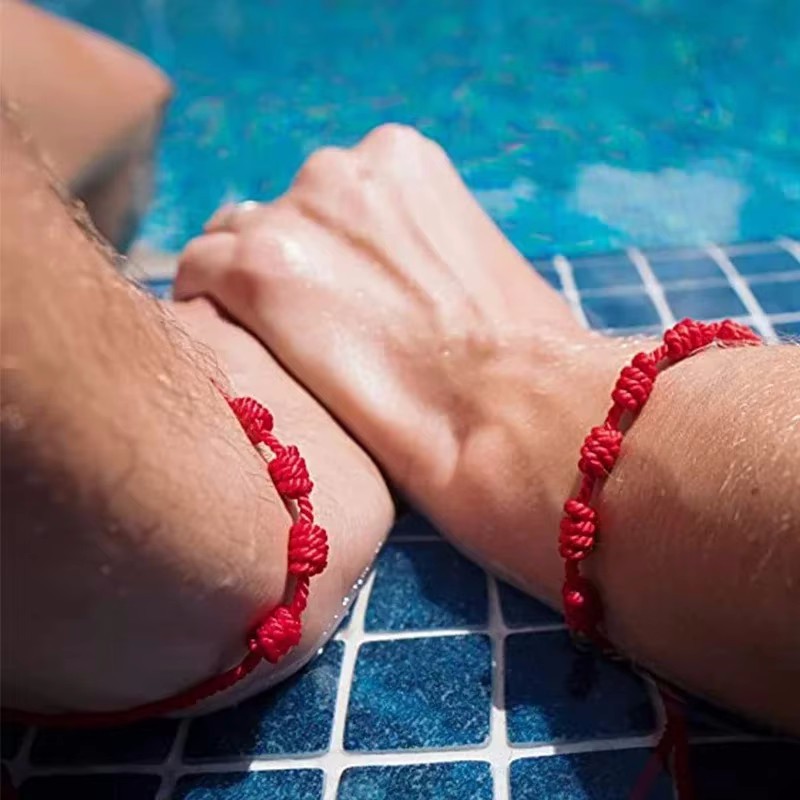 May Mắn 7 Nút Dây Đỏ Vòng Tay May Mắn Thu Hút Sự Giàu Có Bùa Hộ Mệnh Thành Công Anklets Vòng Tay Quà Tặng Cho Cặp Đôi Bạn Bè