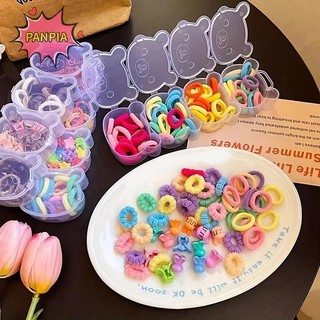 PNPIA Dây Cao Su Kẹp Tóc Bốn Mảnh Hộp Bảo Quản Gấu Trong Suốt Hộp Nhựa Bông Tai Trang Sức Đa Lưới Phân Loại Bao Bì Hộp Boutique
