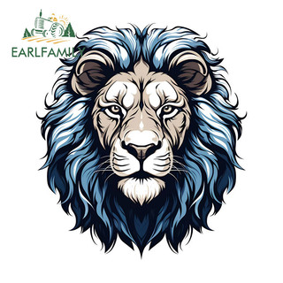 EARLFAMILY Lion Head Car Sticker Cá Tính Ván Trượt Xe Máy Phía Sau Kính Chắn Gió JDM Vinyl Decal Sáng Tạo Chống Trầy Xước Bảo Vệ Cửa Xe Ô Tô