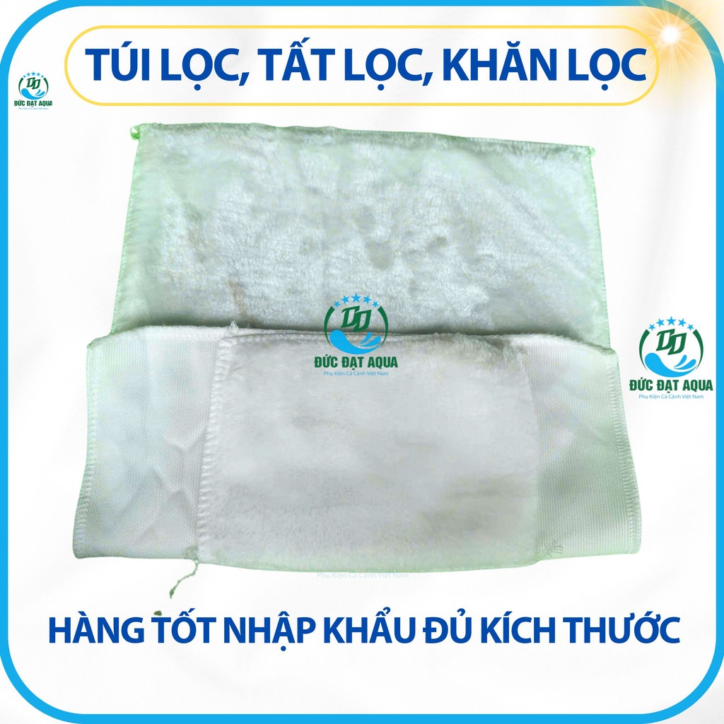 Túi lọc, tất lọc chống tràn 1 lớp, 2 lớp, và khăn lọc, cho bộ lọc bể cá cảnh cao cấp đủ kích thước 6