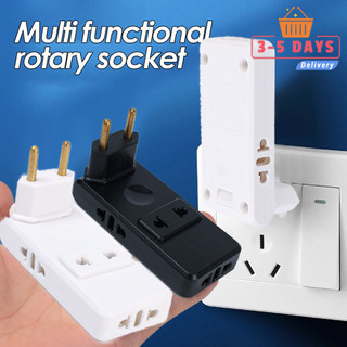 [Đến 3-5 ngày] Bộ chuyển đổi ổ cắm xoay 180 độ 4 ổ cắm AC, Bộ chuyển đổi phích cắm đa năng 2500W / 250V cho du lịch văn phòng tại nhà, Xây dựng ABS & Đồng