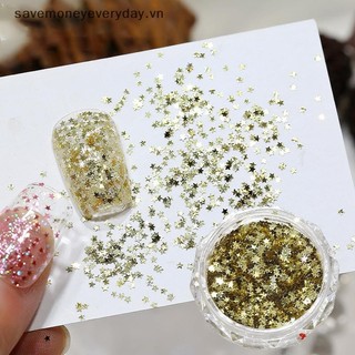 [savemoneyeveryday] 1Jar 1mm Ngôi Sao Lấp Lánh Móng Tay Lấp Lánh Trang Trí Móng Tay Thiết Kế Salon Móng Tay Phụ Kiện Dễ Thương DIY Nail Art Design [vn]