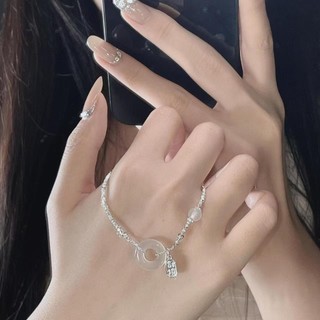 Vòng tay bạc trắng S925 phong cách sang trọng và may mắn Trung Quốc - Quà tặng hoàn hảo cho bạn gái
