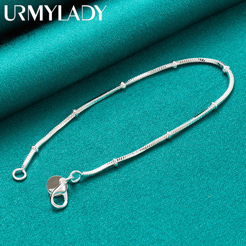 Dây chuyền và vòng tay bạc 925, dài 20cm, trang sức quyến rũ cho đám cưới và thời trang