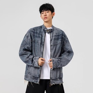 Áo khoác denim nam, cảm hứng từ xe máy cổ điển Mỹ, phong cách unisex