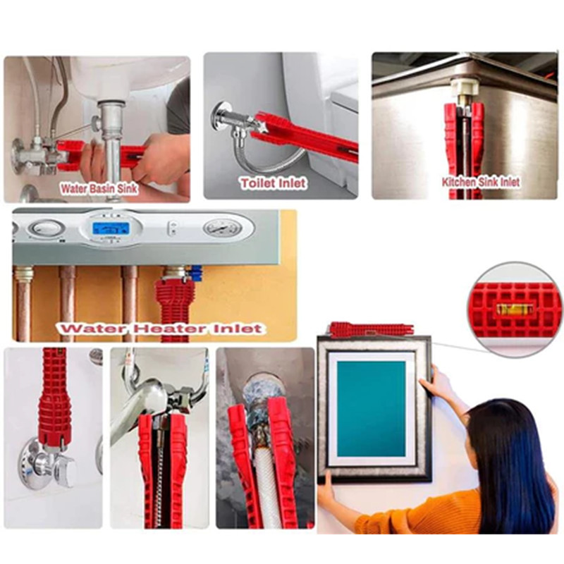 【8 trong 1】Đa Năng Chìm Cờ Lê Vòi，Cờ lê đa năng mạnh dây cấp nước, Dụng cụ Tháo Tháp Cường Nước ĐA NĂNG