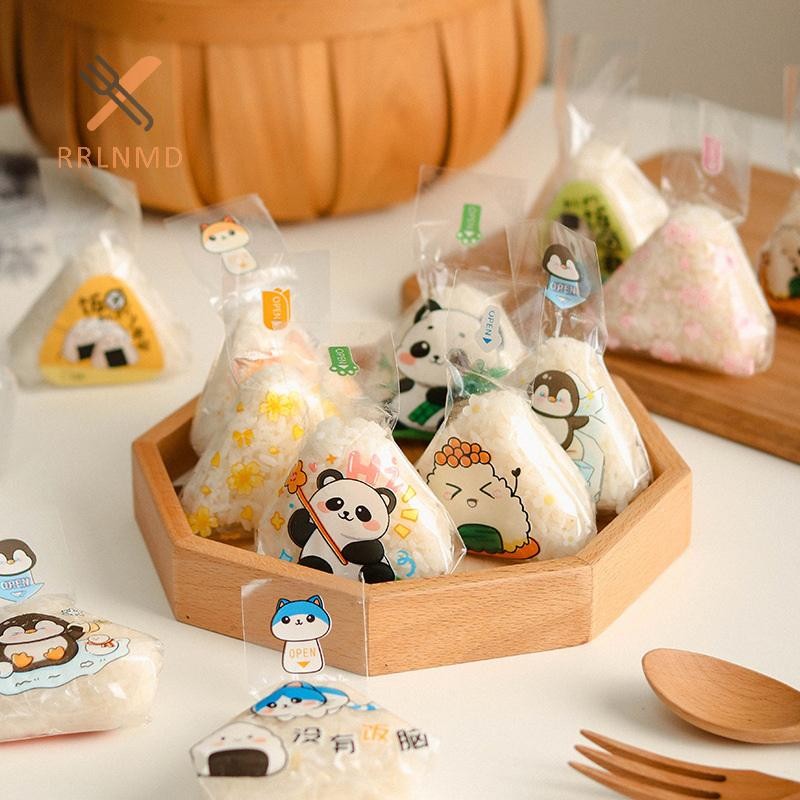 RRLNMD 50 / 100 Chiếc Gạo Tam Giác Nhật Bản Túi Đóng Gói Dùng Một Lần Nori Onigiri Túi Sushi Làm Sushi Khuôn Phụ Kiện Bento MỚI