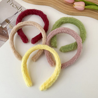 ✪Băng đô lông thỏ màu kẹo, băng đô sang trọng chống trượt rửa mặt, băng đô thủ công DIY, băng đô dễ thương thu đông