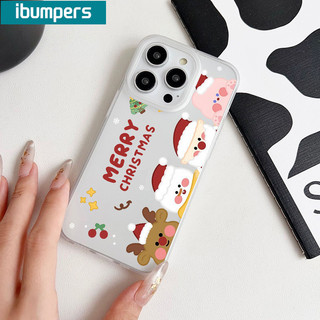 ibumpers Ốp Lưng iPhone Dễ Thương Hoạt hình Giáng sinh Ốp Điện Thoại TPU Trong Suốt Mềm nhám mờ Chống Sốc Chống Bẩn Cho Iphone 16 15 14 12 13 11 Pro Max IP 7 8 Plus X XS XR