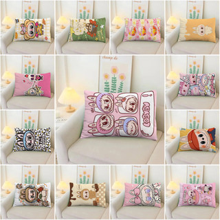 Labubububu Hoạt Hình Dễ Thương Bubble Mart Một Mặt In Hình Chữ Nhật Polyester Gối Phòng Ngủ Sofa Trang Trí Nhà Cửa (Không Có Lõi Gối)