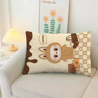 Labubububu Hoạt Hình Dễ Thương Bubble Mart Một Mặt In Hình Chữ Nhật Polyester Gối Phòng Ngủ Sofa Trang Trí Nhà Cửa (Không Có Lõi Gối)