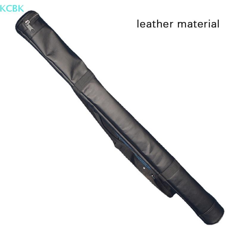 [Kc] 1 / 2 Hộp đựng thanh da nhân tạo Snooker Pool Cue Túi đựng gậy Cue Phụ kiện bi-a đeo vai di động có thể gập lại [BK]