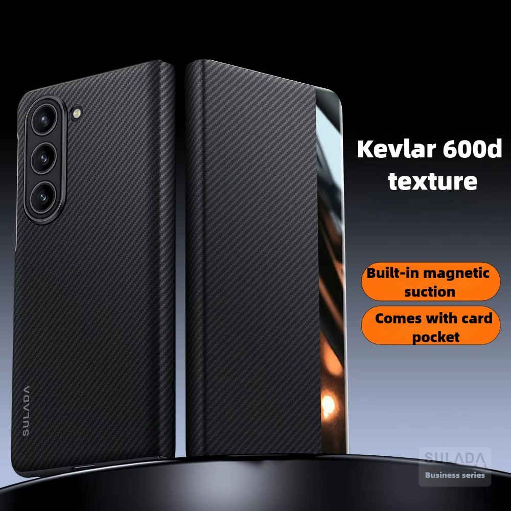 Ốp điện thoại cửa sổ thông minh họa sợi Carbon có giá đỡ thẻ cho Samsung Galaxy Z Fold 6 5 4 5G Flip Leather Cover