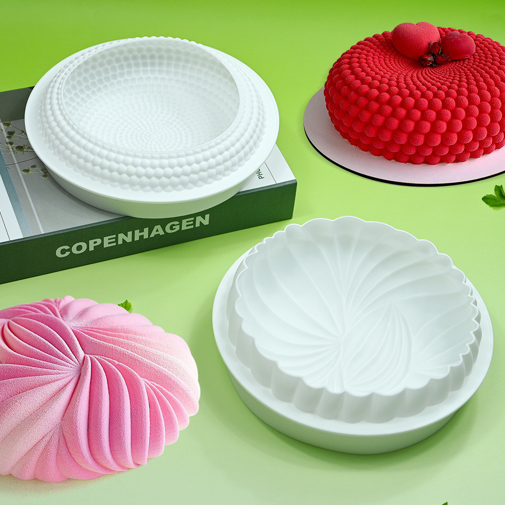 Tròn Loại Ngọc Trai Pháp Mousse Khuôn Silicon Tròn Dune Hình Bánh Sinh Nhật Khuôn Socola Khuôn Làm Bánh DIY Dụng Cụ Nướng Bánh