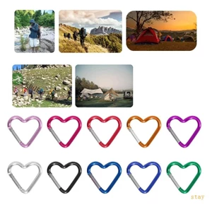 Giữ Hình Trái Tim Móc Khóa Kẹp Hợp Kim Nhôm Carabiner Kẹp Lò Xo Snap Móc Giá Đỡ