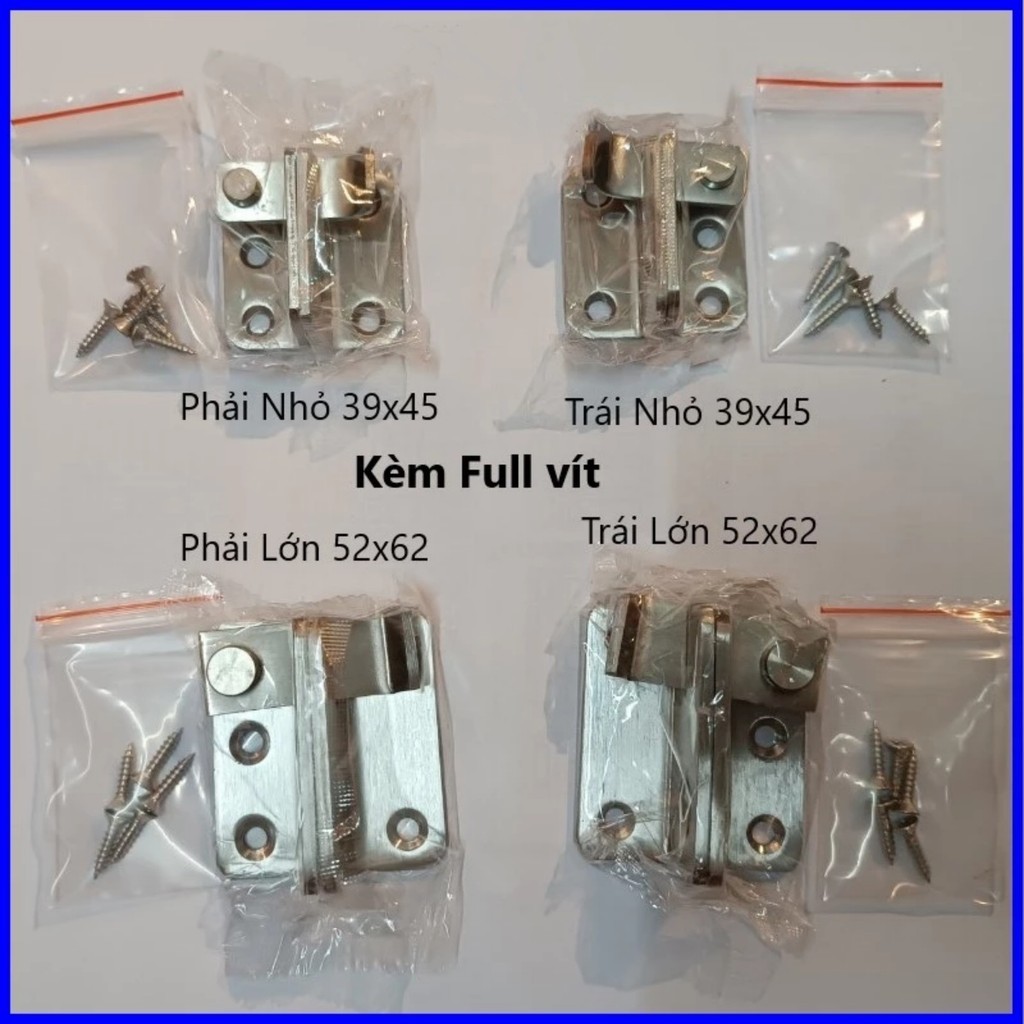 Chốt khóa cửa inox 304 FULL ỐC VÍT, then cửa bằng thép không gỉ K01 chắc chắn và bền bỉ - FE123