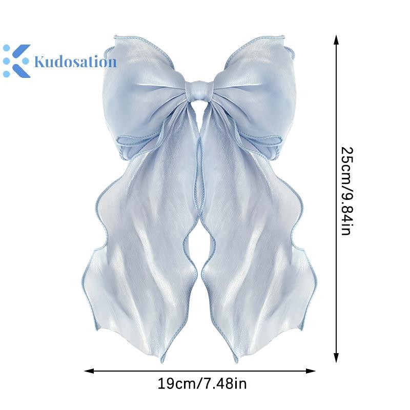 Kudosation Lưới Barrette Nơ Ruy Băng Kẹp Tóc Ngọt Ngào Nhẹ Nhàng Nữ Tính Mặt Sau Của Siêu Cổ Tích Kẹp Tóc Thời Trang Cao Cấp Mũ Phụ Kiện