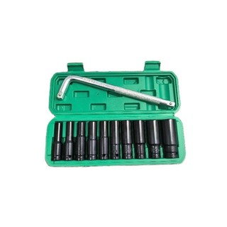 ComBo 10 Đầu Tuýp Khẩu Đen Dài 78mm hệ 1/2inch Từ 8 Đến 24 (Tặng Cần Siết Chữ L dài 25cm)