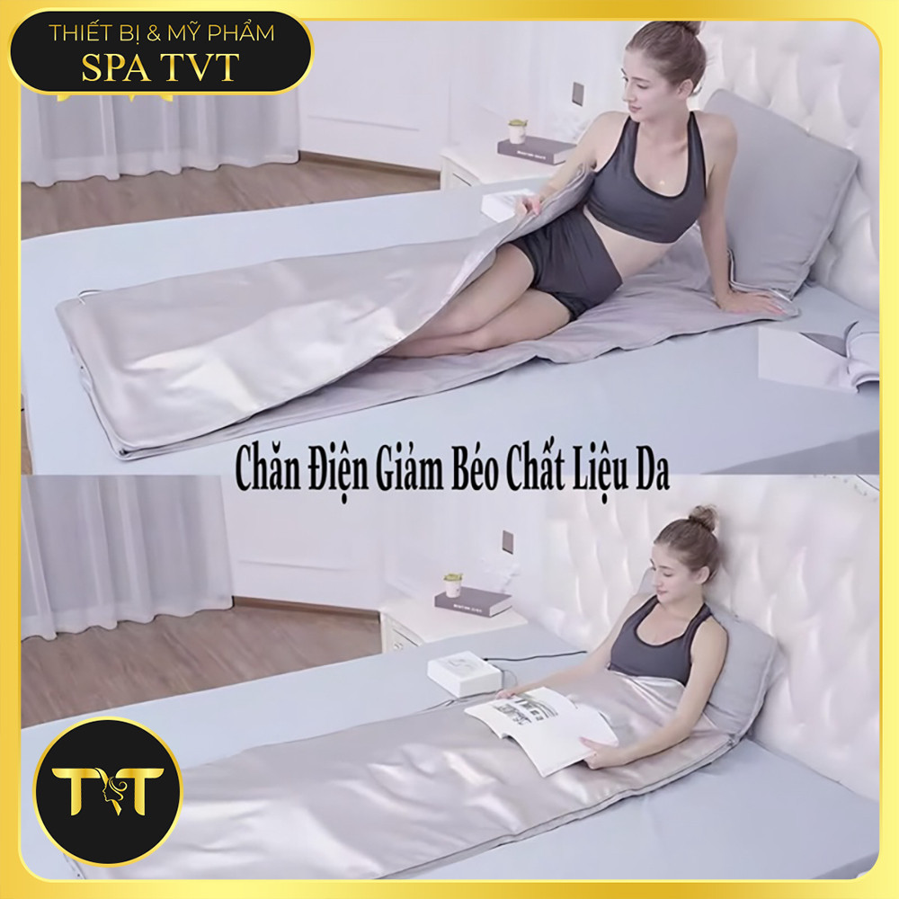 CHĂN ĐIỆN GIẢM BÉO VÀ TẮM TRẮNG CHẤT LIỆU DA VÀ VẢI PU KT 80X180CM
