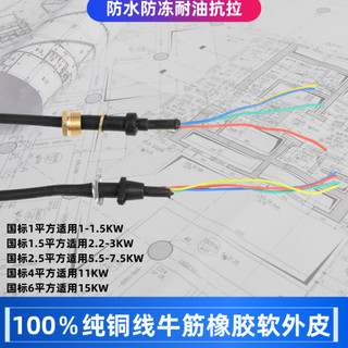 Dây nguồn bơm nước bằng đồng nguyên chất, 2/3 phích cắm, đai ốc siêu mềm PYZR
