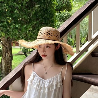 ✨2025 Vành Lớn Raffia Mũ Rơm Nữ Đi Biển Du Lịch Kỳ Nghỉ Chống Nắng Mũ Chống Nắng Mũ Chống Nắng Rỗng Che Mặt Mũ 25.4.8