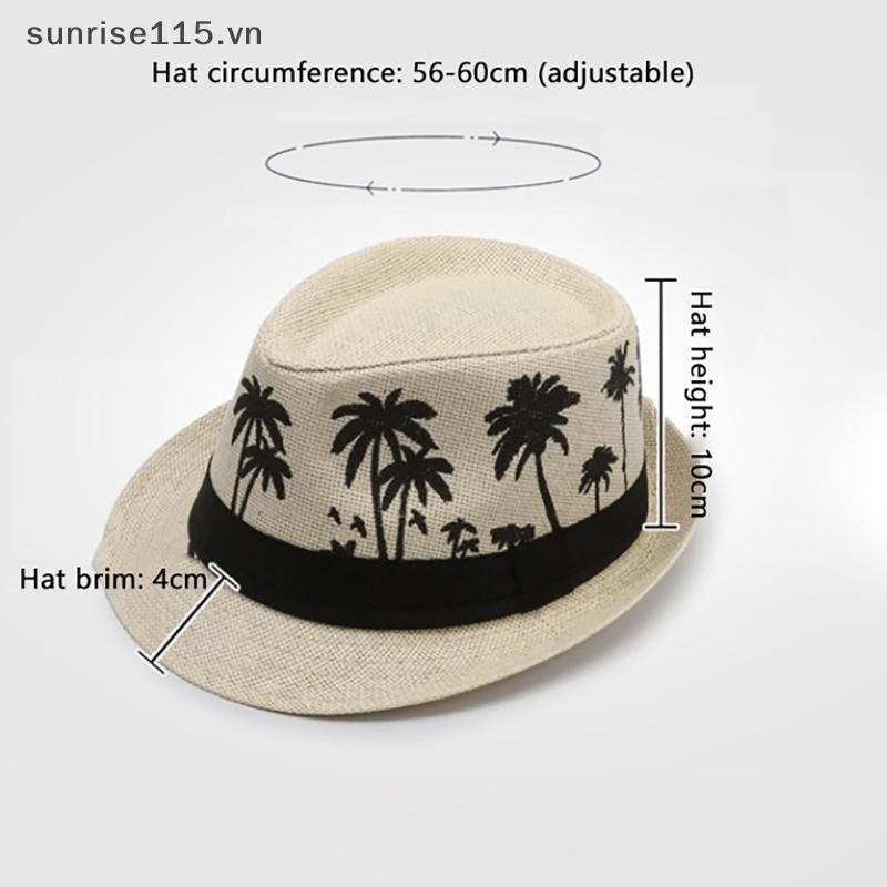 Srvn Nam Đi Biển Mũ Thoáng Khí Vành Ngắn In Cây Màu Sắc Tương Phản Flat Top Sun Nhẹ Du Lịch Ngoài Trời Mũ Jazz.