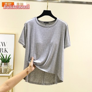 Phụ Nữ Ngực Miếng Lót Áo Thun Tay Ngắn Mùa Hè Mỏng Thường Ngày Kích Thước Lớn Đồng Bằng Rời Áo Sơ Mi