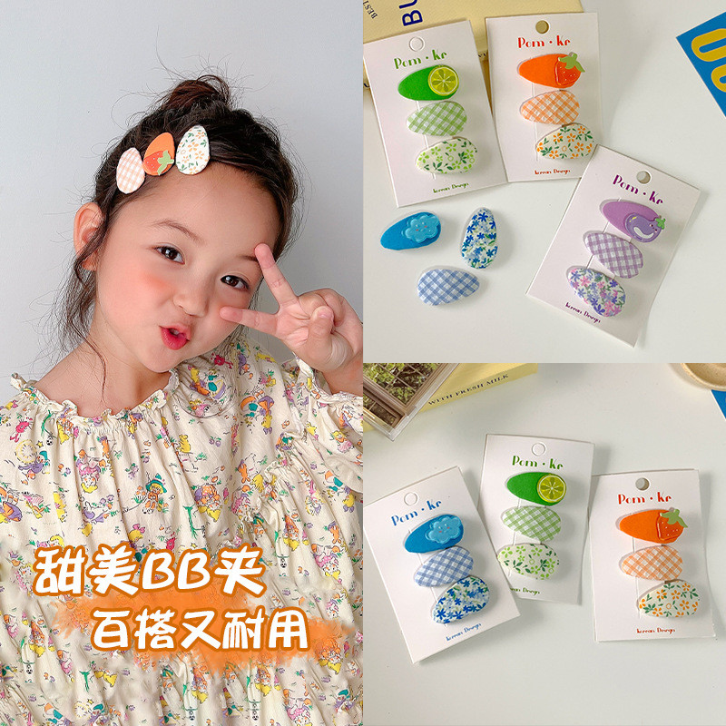 Bộ kẹp tóc cho bé gái Bộ kẹp tóc trái cây dễ thương