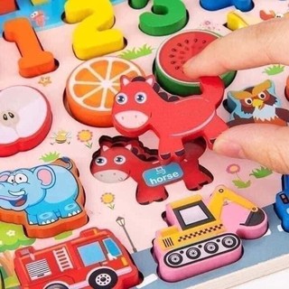 Bộ BẢNG SỐ VÀ CÂU CÁ nam châm bằng gỗ cho bé nhận biết