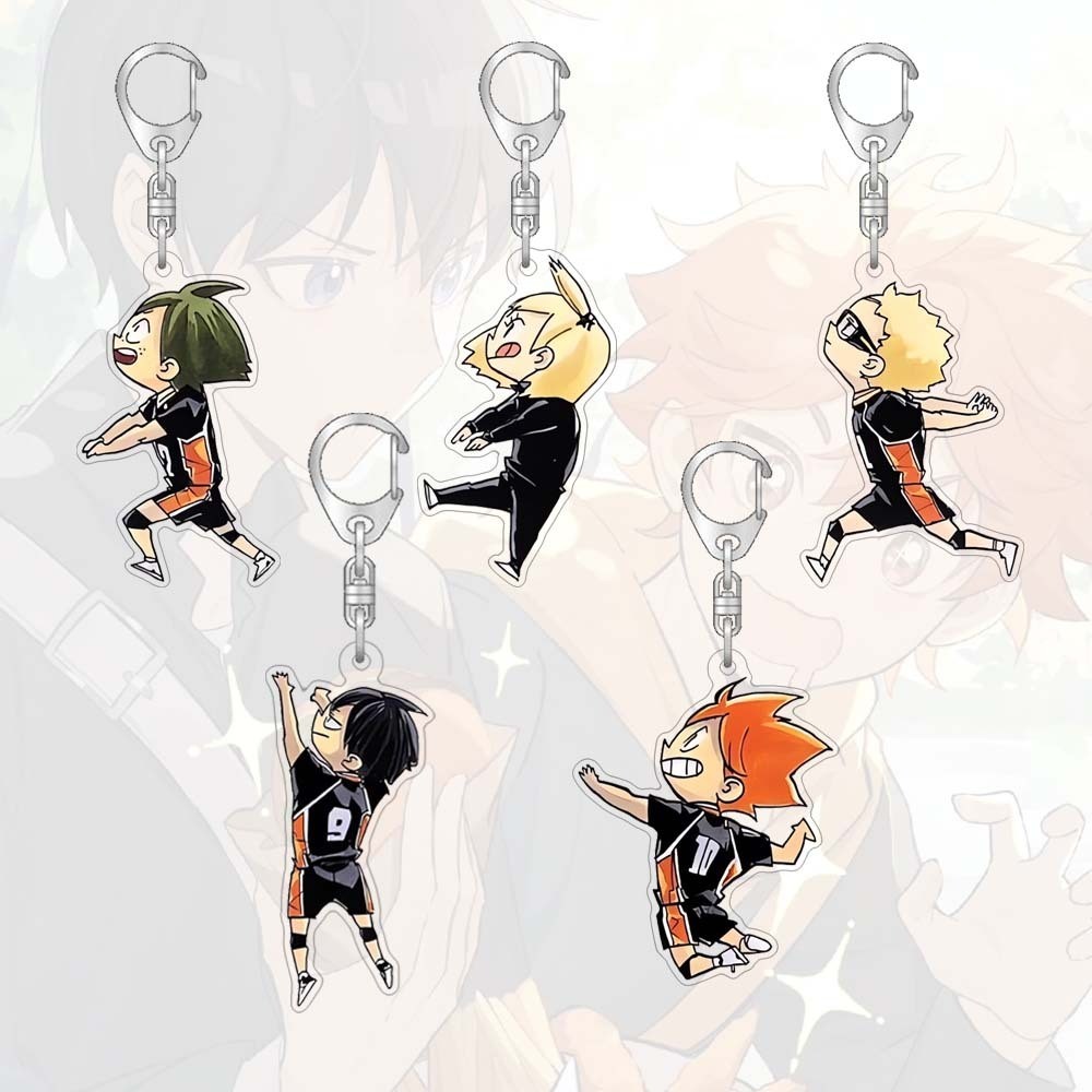 Móc khóa Haikyu Thùng Anime Xung quanh Túi Acrylic Mặt dây chuyền Móc chìa khóa điện thoại