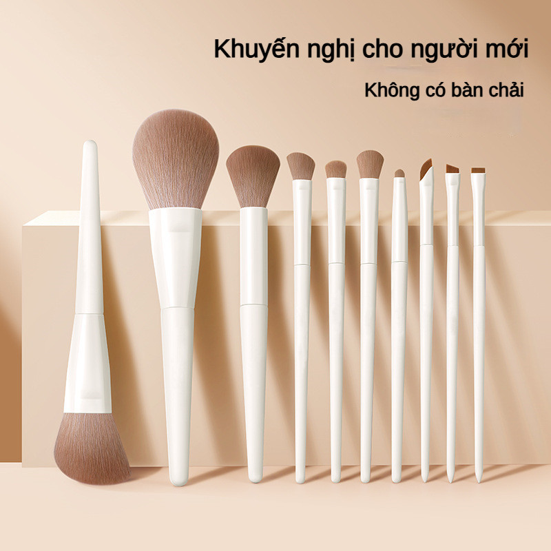 12 bộ đồ trang điểm chuyên nghiệp, một bộ đầy đủ, bàn chải má hồng, bàn chải mắt, bàn chải tán phấn, phấn nền, sửa chữa, lông siêu mềm mại, dụng cụ trang điểm cho sinh viên mới.