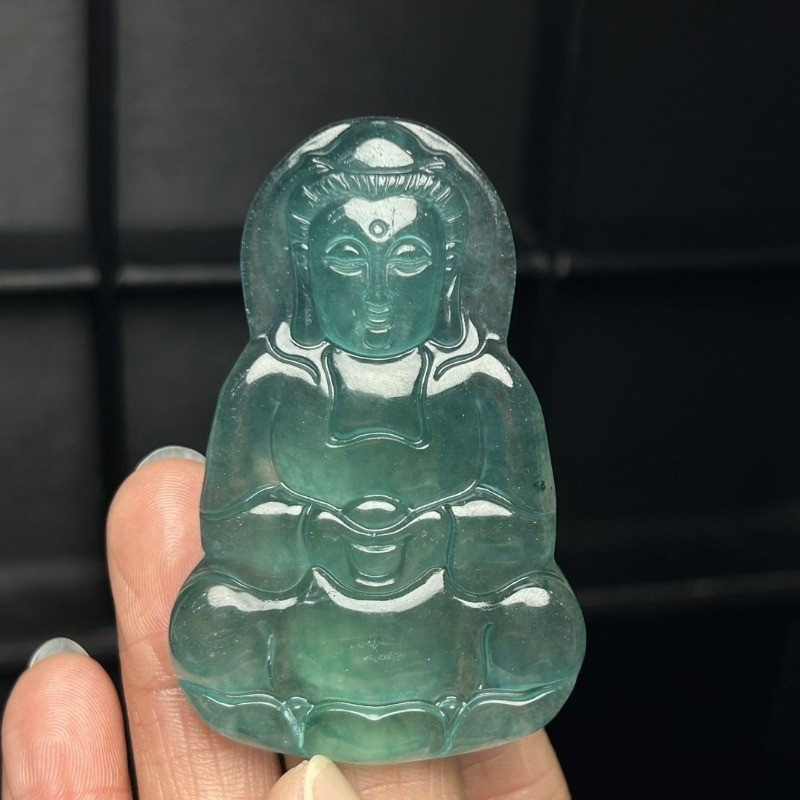 Đá Tự Nhiên Ánh Sáng Đá Xanh Quan Âm Mặt Dây Chuyền Nam Nữ Cao Đá Bồ Đề Ngọc Mặt Dây Chuyền Mặt Dây Chuyền Phụ Kiện