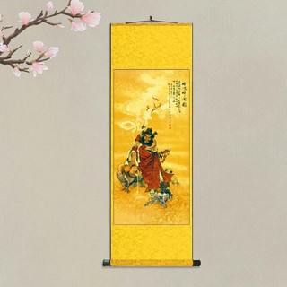 ✨Zhongkui Say Lụa Cuộn Trang Trí Tranh Say Zhongkui Tranh Thư Pháp Tranh Cổ Tích Vải Lụa Cổ Tích Tranh Thư Pháp 25.4.