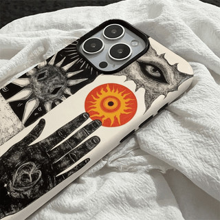 Ốp lưng Sun Strange Eye 2 trong 1 cho Apple 16 Pro Max iPhone 15 Dual Layer 14 Pro Film 13 / 12 / 11 Pro Max 7 / 8p Xs Max Vỏ bảo vệ chống sốc